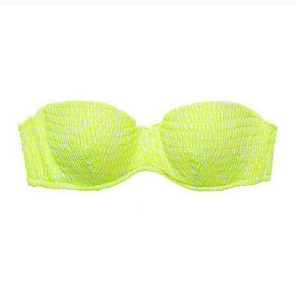 ✨Neon Yellow Smocked Flirt Bandeau 32c